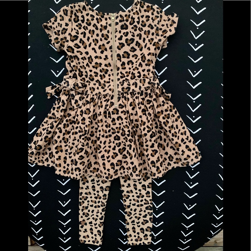 CARTER’S LEOPARD 2PC SET CORDUROY DRESS TUNIC LEGGINGS PANTS OUTFIT ANIMAL PRINT - Picture 6 of 10